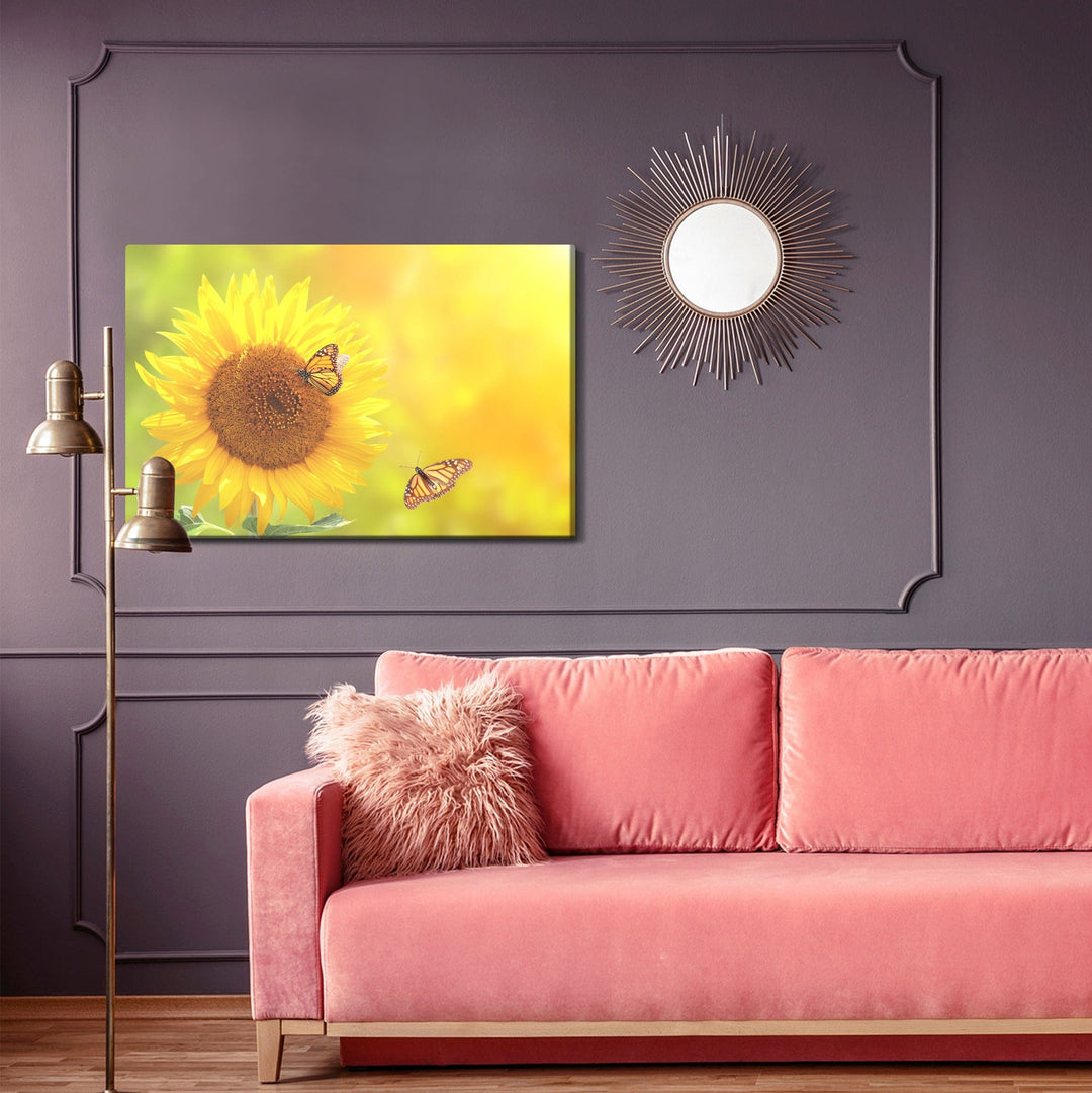 Kanva - Saulespuķe ar tauriņiem, N-1704 X-ART