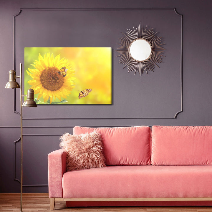 Kanva - Saulespuķe ar tauriņiem, N-1704 X-ART