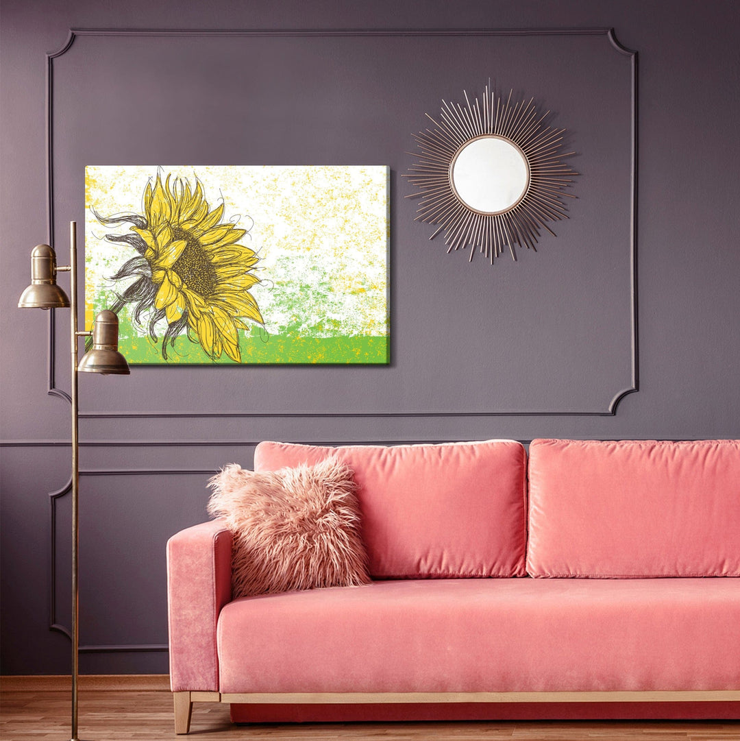 Kanva - Saulespuķe kā skice, N-1708 X-ART