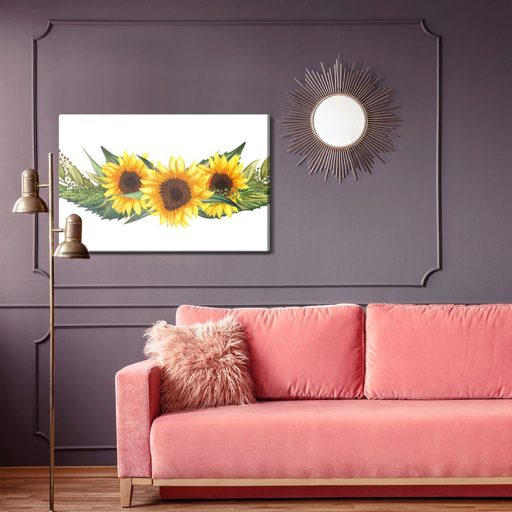 Kanva - Saulespuķes ar zaļām lapām, N-1678 X-ART