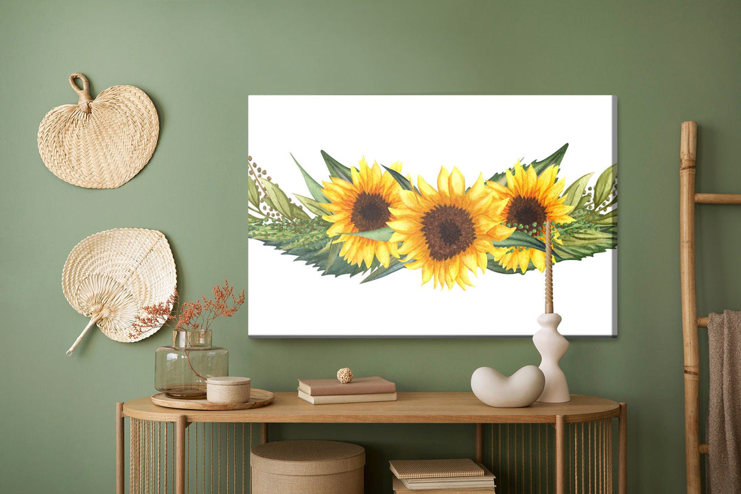 Kanva - Saulespuķes ar zaļām lapām, N-1678 X-ART