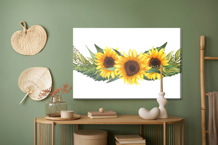 Kanva - Saulespuķes ar zaļām lapām, N-1678 X-ART