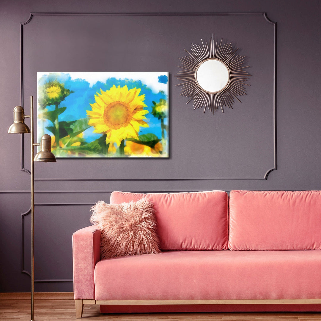 Kanva - Saulespuķes, it kā gleznotas ar akvareļu krāsām, N-1655 X-ART