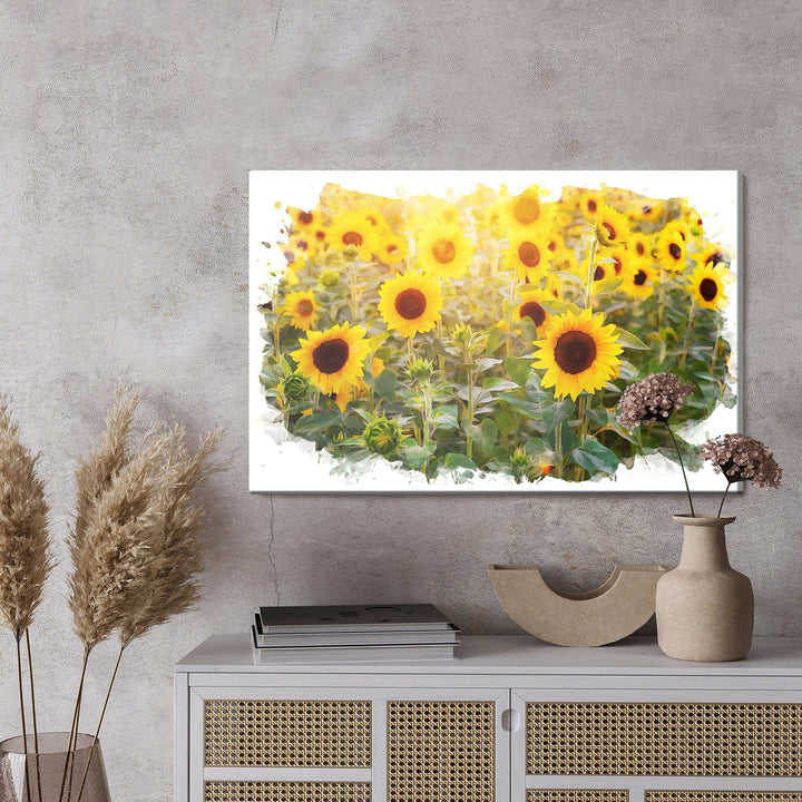 Kanva - Saulespuķu lauks mākslinieciskā veidā, N-1684 X-ART