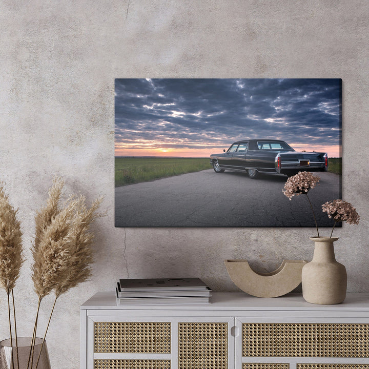 Kanva - Saulrieta automašīna un mākoņi, N-426 X-ART