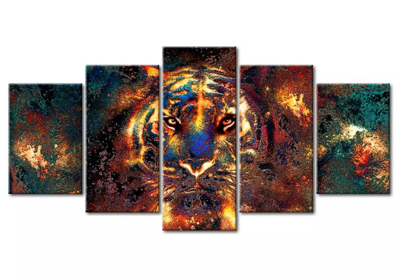 Kanva ar tīģeri uz abstrakta fona - Savvaļas šarms, 92076 G-ART