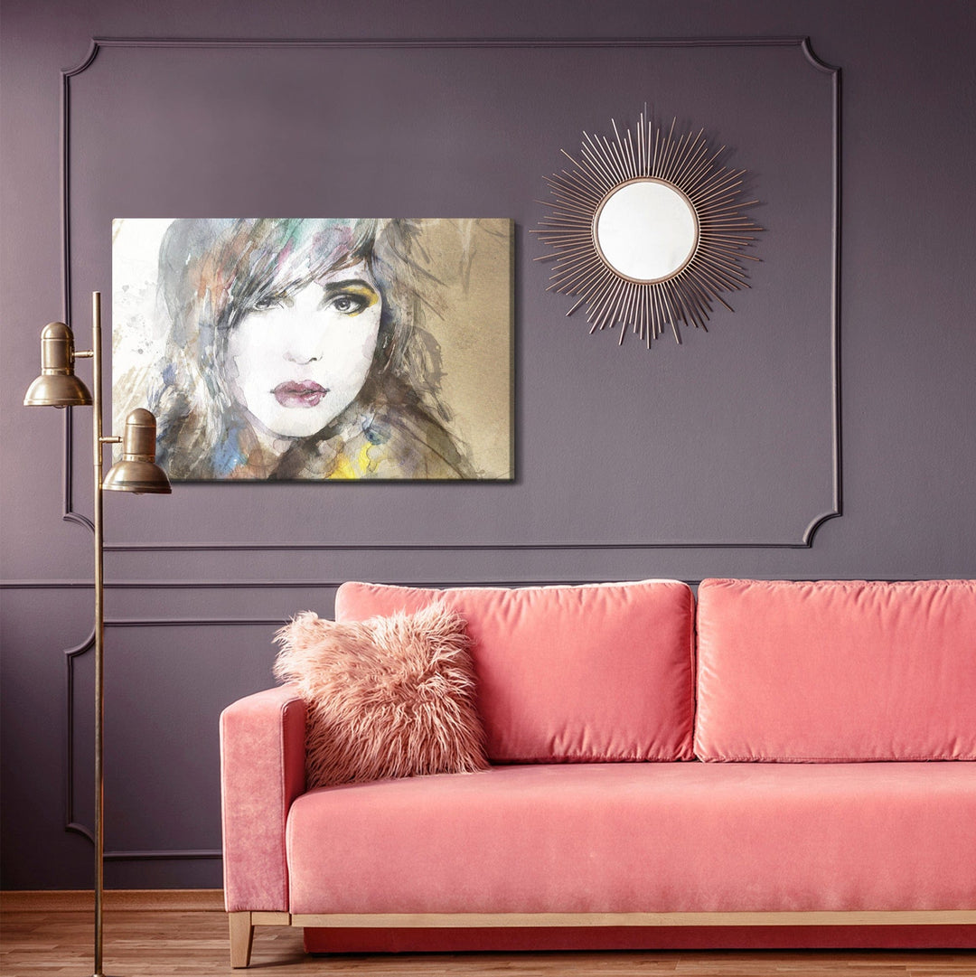 Kanva - Sievietes portrets ar abstraktu fonu, N-932 X-ART