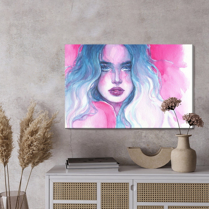 Kanva - Sievietes portrets zilo-rozā toņos, N-956 X-ART