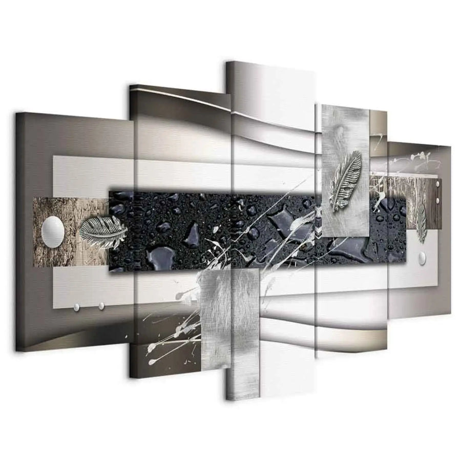 Kanva - Simetrijas skaistums, ģeometriska abstrakcija pelēkā krāsā ART XL