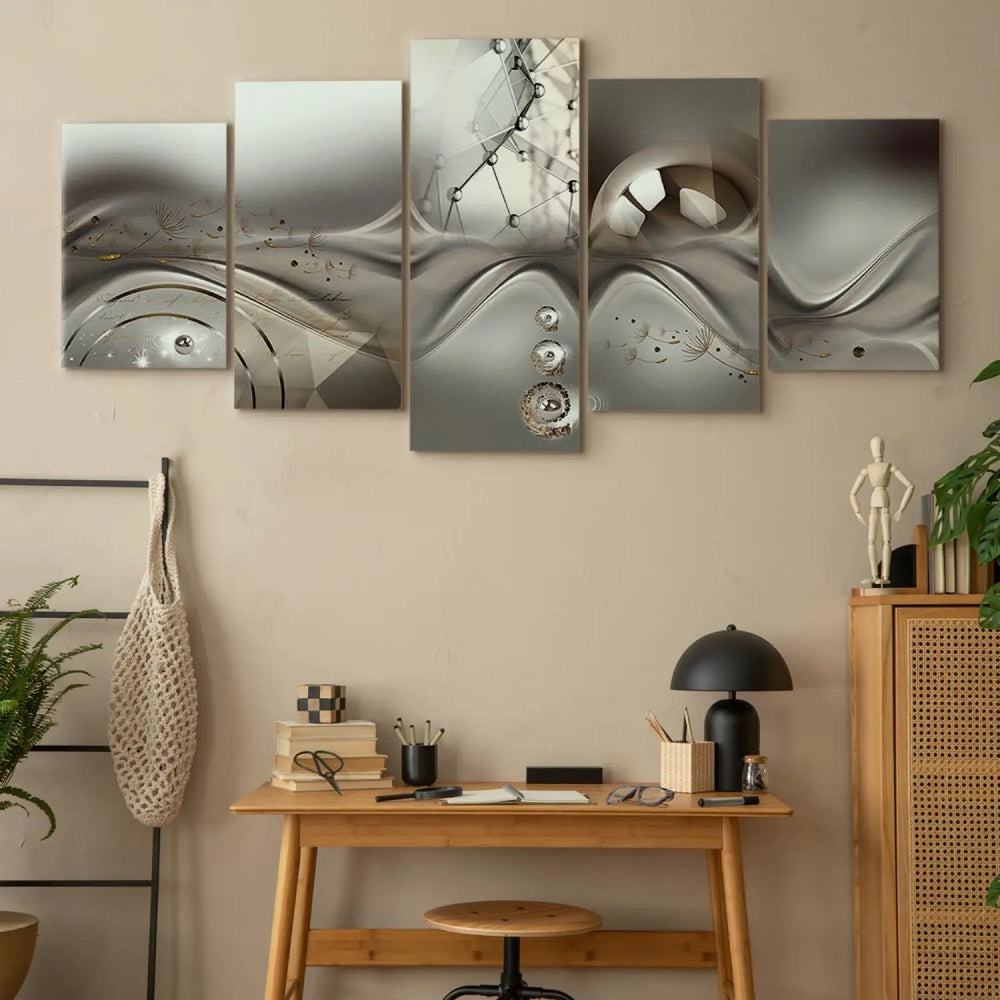 Kanva - Simetrijas varenība | pelēka abstrakcija, 90437 ART XL