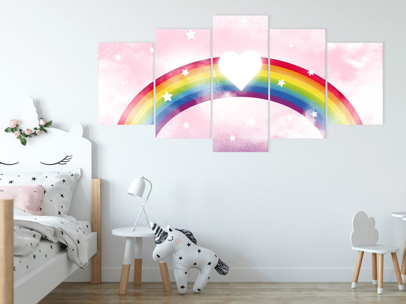 Canvas-taulut - Sydän ja värillinen sateenkaari pilvissä, 143795 G-ART