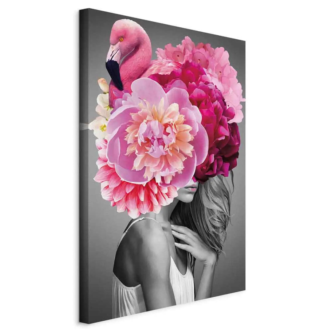 Kanva - Sirreālā vīzija: Flamingo un peonijas, 127463