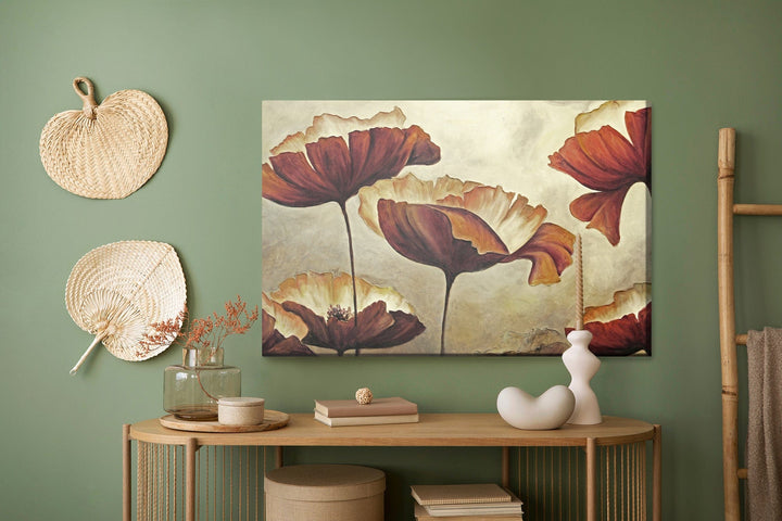 Kanva - Skaisti magoņu ziedi vintage stilā, N-199 X-ART