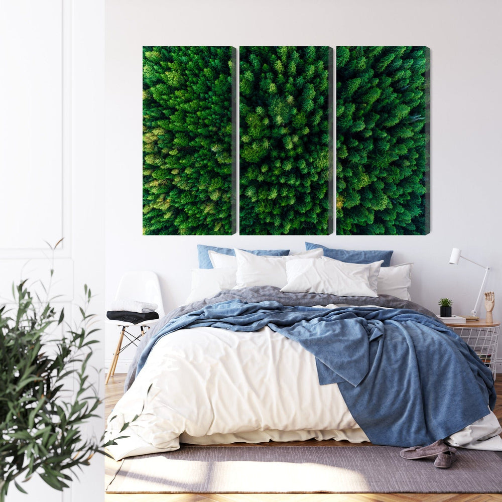 Kanva - Skats no augstuma uz zaļo mežu, N-1974 X-ART