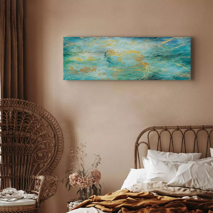 Glezna "Smaragda Okeāns" – Abstrakta Ūdens Tekstūra ART XL