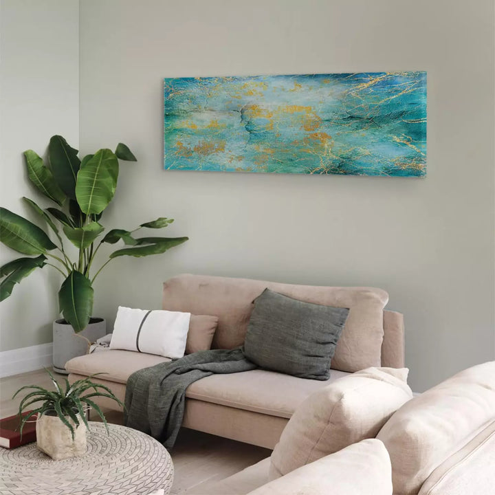 Glezna "Smaragda Okeāns" – Abstrakta Ūdens Tekstūra ART XL
