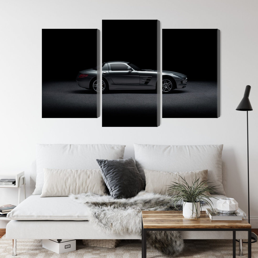 Kanva - Sporta auto uz tumša fona, N-3519 X-ART