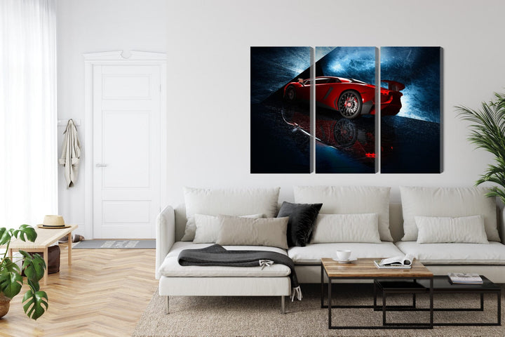 Kanva - Sporta automašīna uz abstraktu fona, N-3503 X-ART