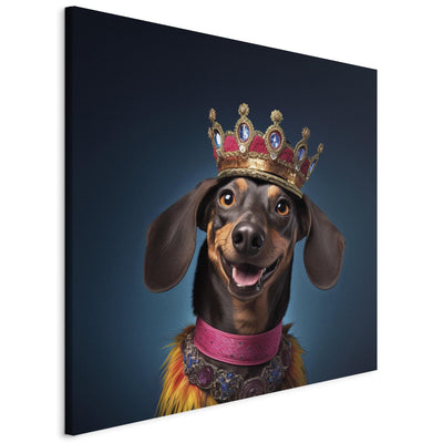Glezna - Taksis - Smaidoša suņa portrets ar kroni, 150260 Tapetenshop.lv