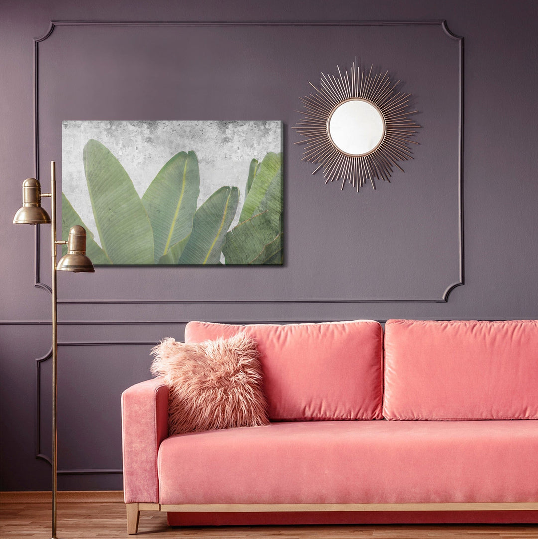 Kanva - Tropu lapas uz betona fona, N-1649 X-ART