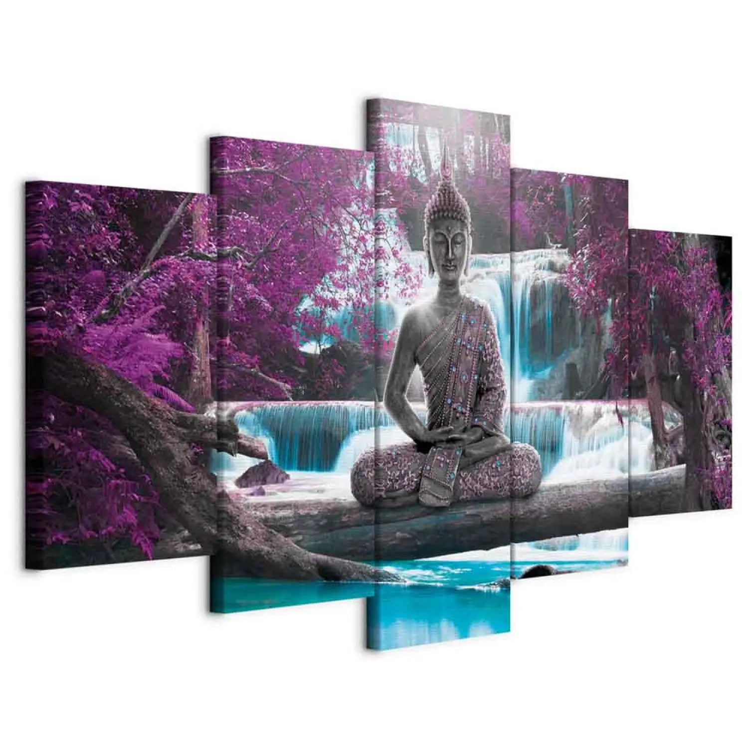 Kanva - Ūdenskritums un Buda, 58810, violetos toņos, (x5) ART XL