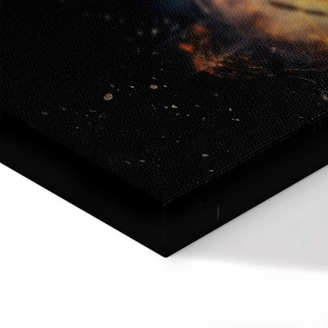 Kanva - Abstrakta pasaules karte melnā krāsā - Ugunīgā pasaule ART XL