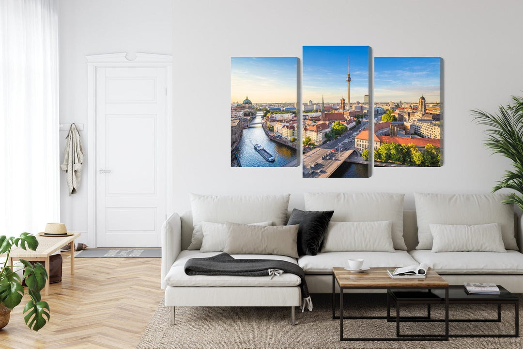 Kanva - Upe Spree un panorāmas skats uz Berlīni, N-2767 X-ART