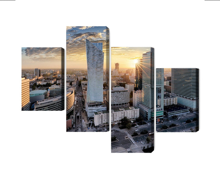 Kanva - Varšavas debesskrāpji saulrietā, N-2581 X-ART