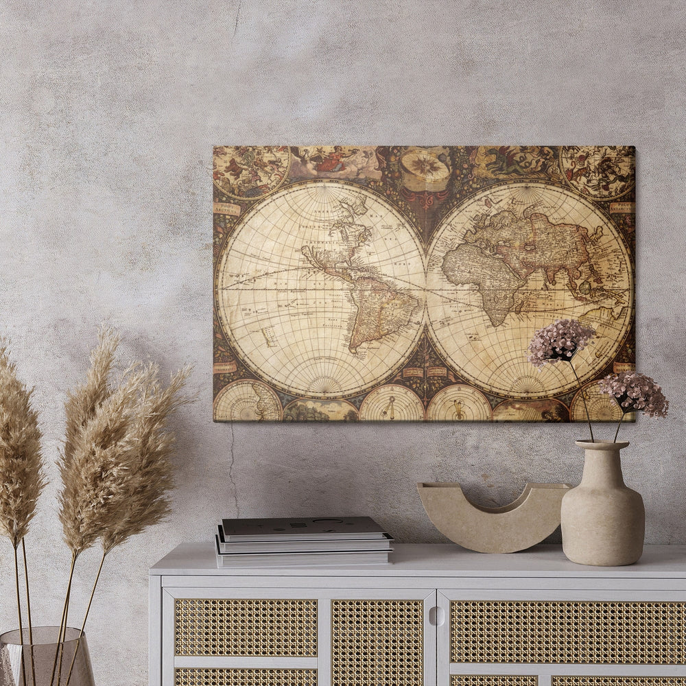 Kanva - Vecā pasaules karte, N-155 X-ART