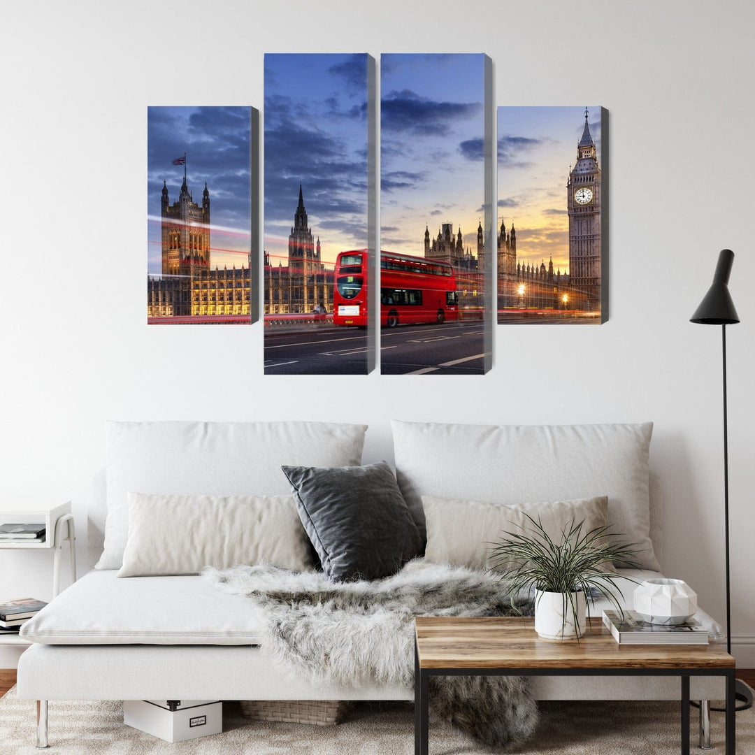 4 daļu kanva: Vestminsteras skats, Londona X-ART