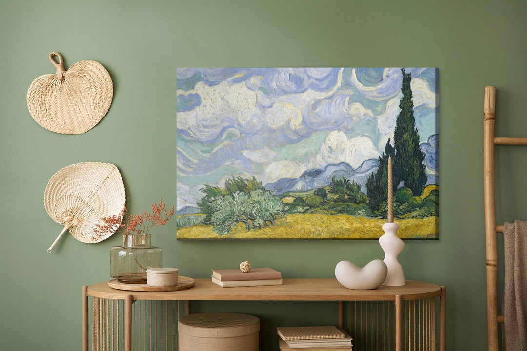 Kanva - Vinsents van Gogs „Kviešu lauks ar cipresēm” reprodukcija, N-1158 X-ART