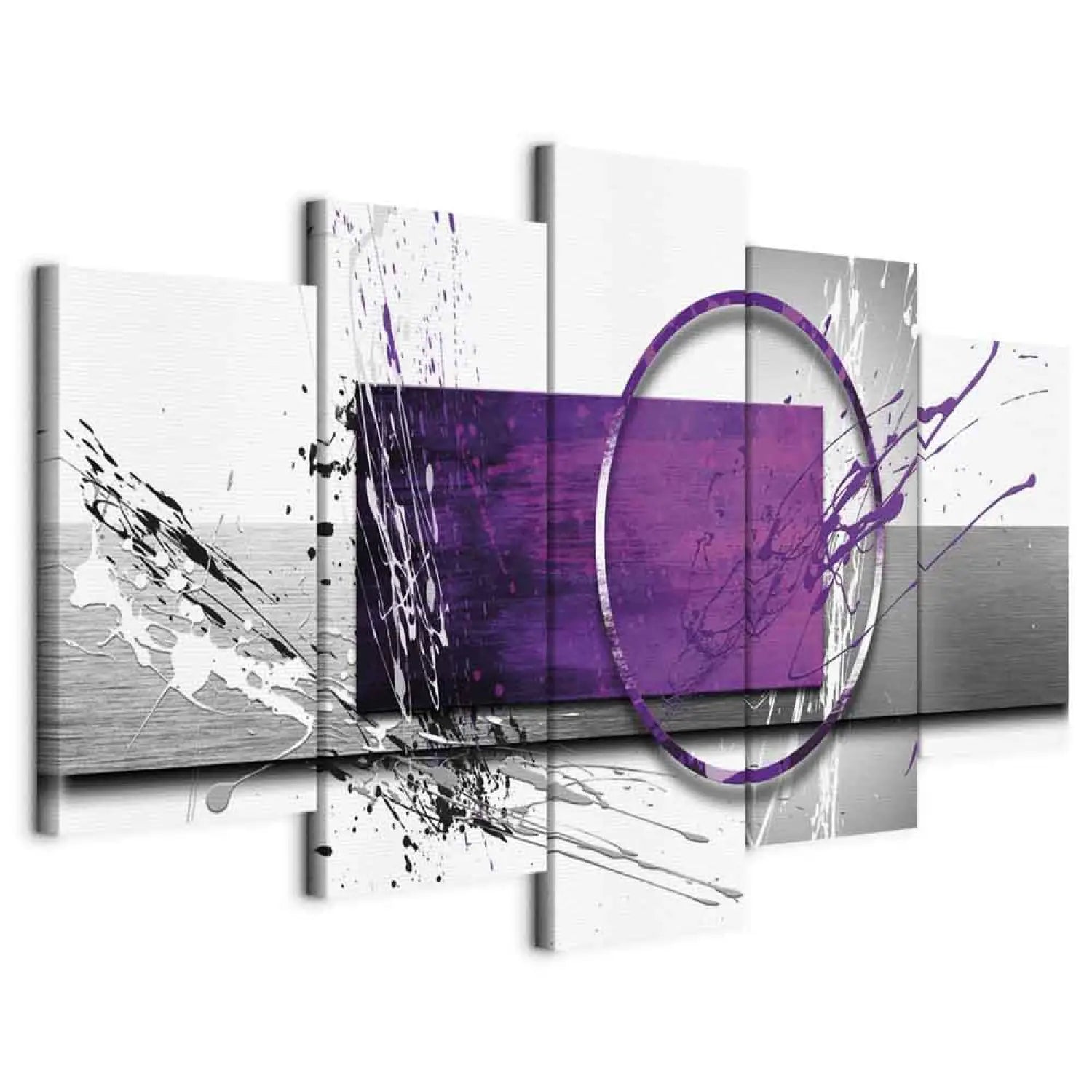 Kanva - Violetā ekspresija, ģeometrisks raksts: violeta, pelēka ART XL