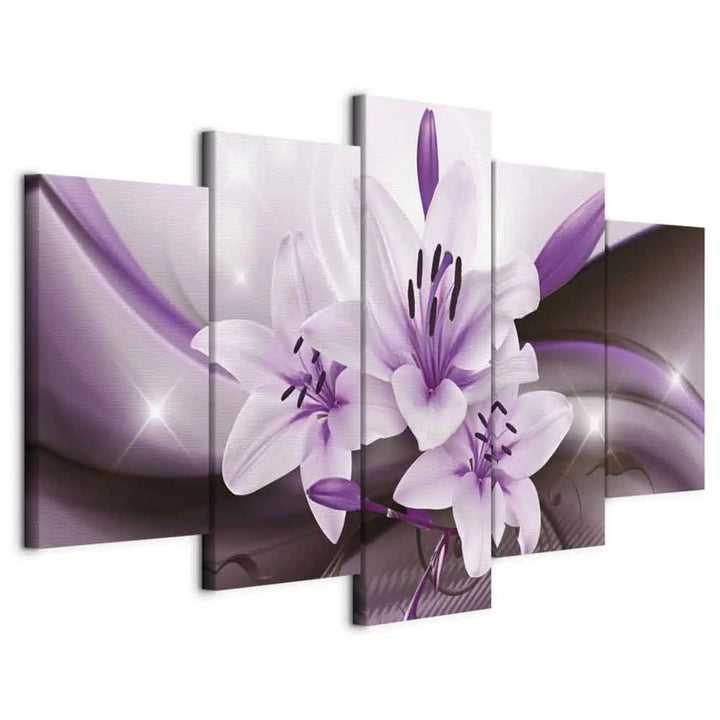 Kanva - Violetā tuksneša lilija uz violeta fona, (x5), 63927 ART XL