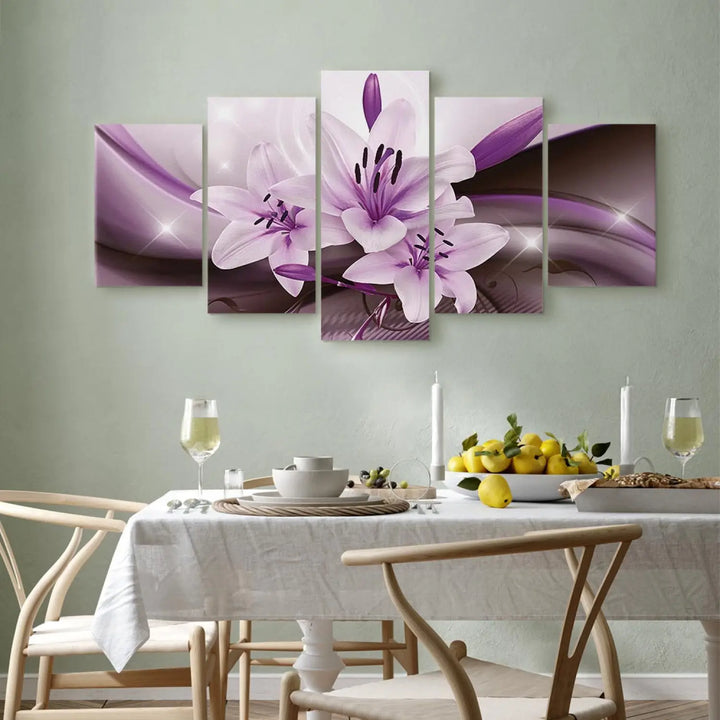 Kanva - Violetā tuksneša lilija uz violeta fona, (x5), 63927 ART XL