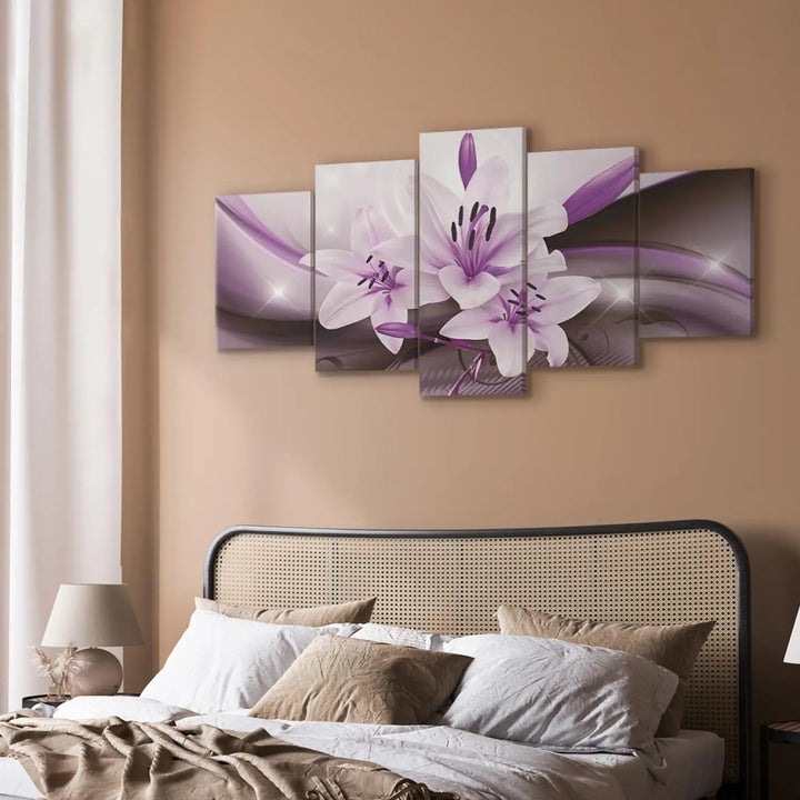 Kanva - Violetā tuksneša lilija uz violeta fona, (x5), 63927 ART XL