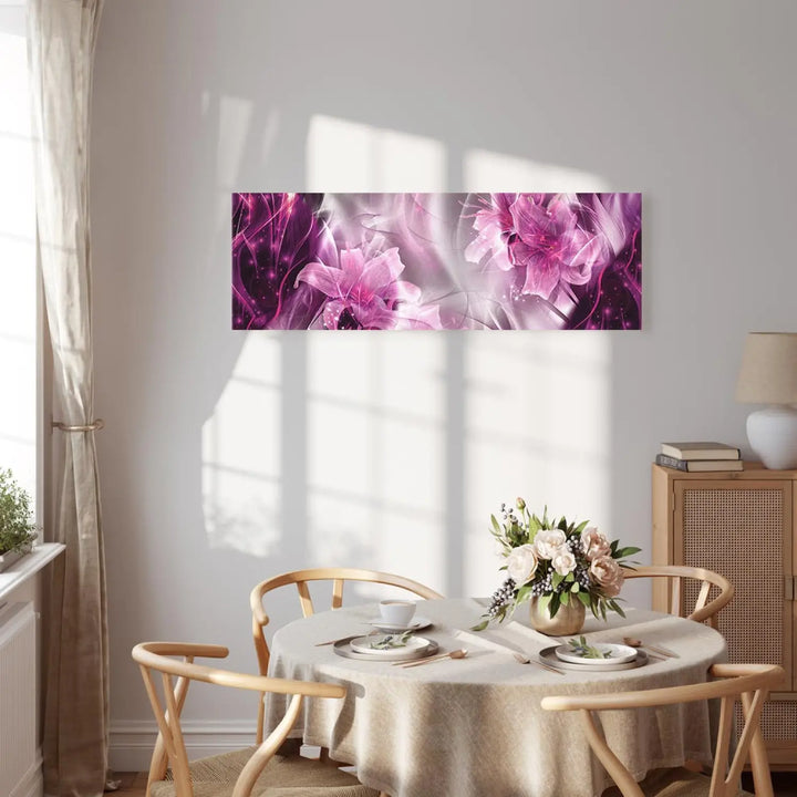 Kanva - Violeti ziedi uz abstrakta violeta fona, 92898 ART XL