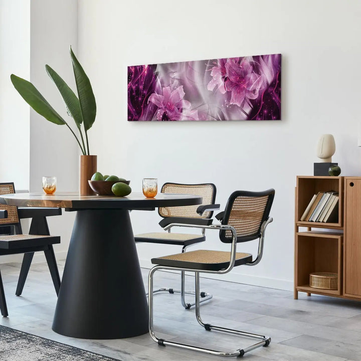 Kanva - Violeti ziedi uz abstrakta violeta fona, 92898 ART XL