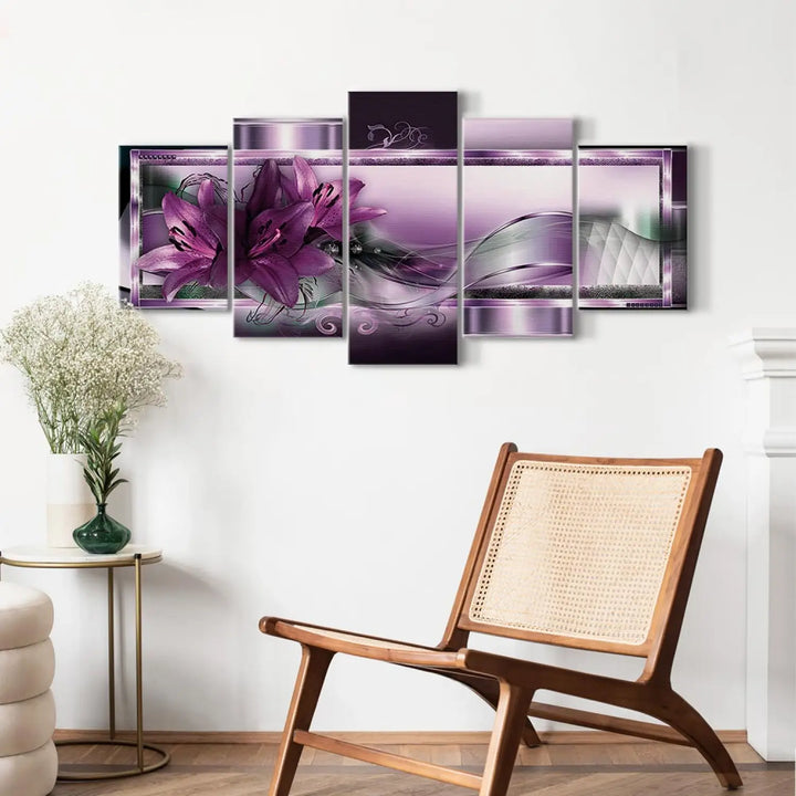 Kanva - Violetas lilijas uz eleganta violeta fona, (x5), 93052 ART XL