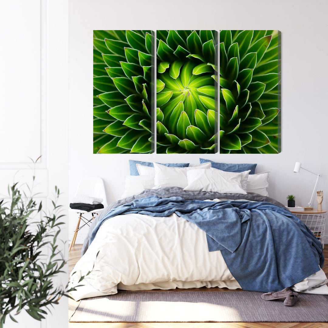 Kanva: Zaļš augs makro mērogā, zaļa X-ART