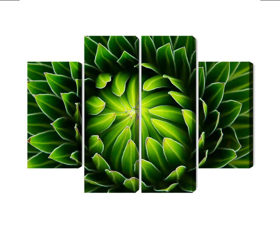 4 daļu kanva: Zaļš augs makro mērogā X-ART