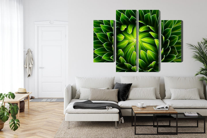 4 daļu kanva: Zaļš augs makro mērogā X-ART