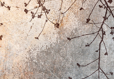 Kanva - zariņi ar ziediem uz pelēkā fona, 151455 G-ART.