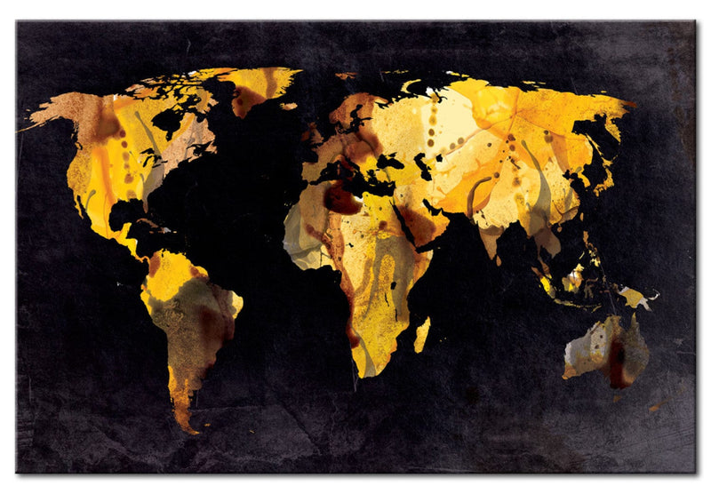 Kanva - Zelta kontinenti uz melna fona, 55461, (x1) G-ART.