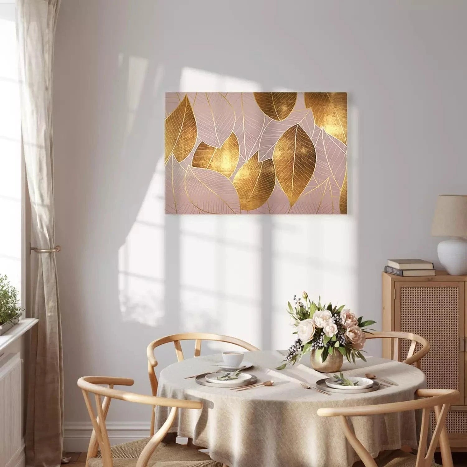 Glezna - Violeti zelta raksts ar lapām (x 1), 135692 G-ART