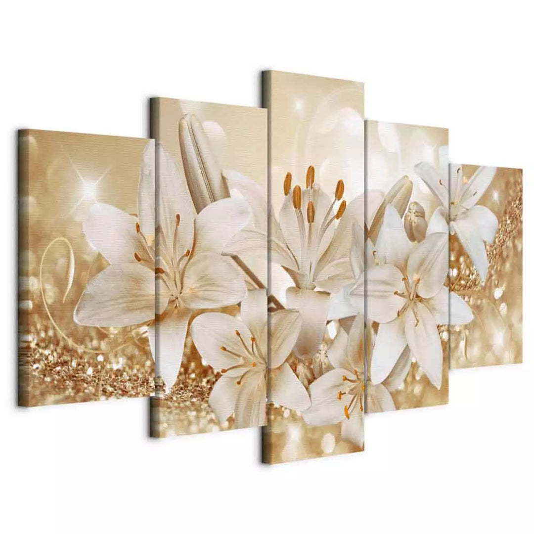 Kanva ar lilijam uz zelta fona - Zelta pušķis, 90519 ART XL