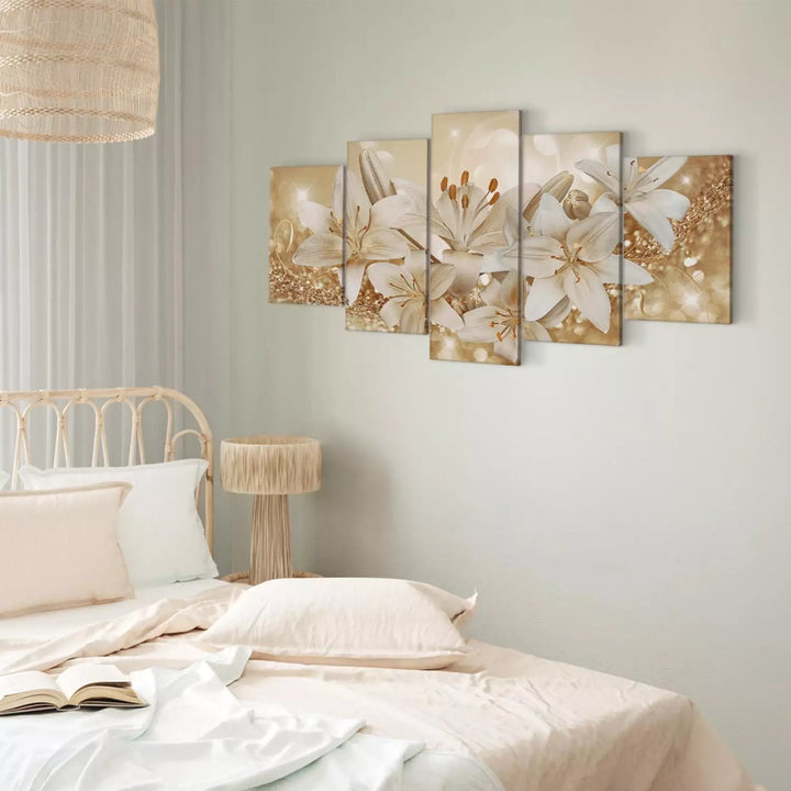 Kanva ar lilijam uz zelta fona - Zelta pušķis, 90519 ART XL