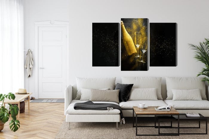 Kanva - Zelta šampanieša pudele, N-3639 X-ART