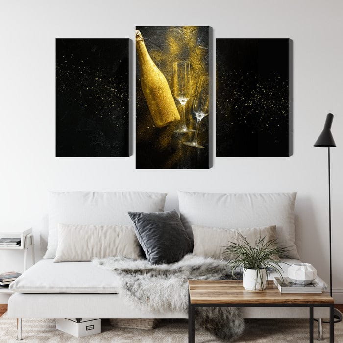 Kanva - Zelta šampanieša pudele, N-3639 X-ART