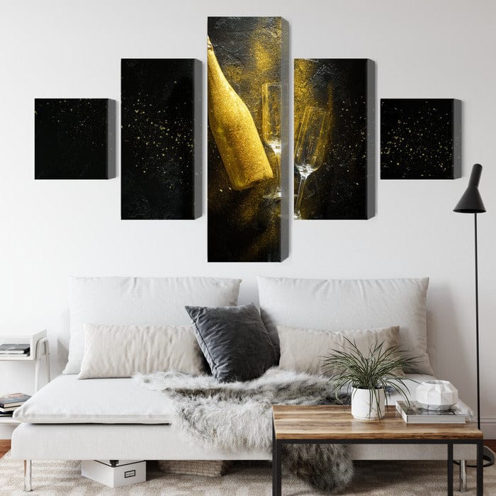 Kanva - Zelta šampanieša pudele, N-3642 X-ART