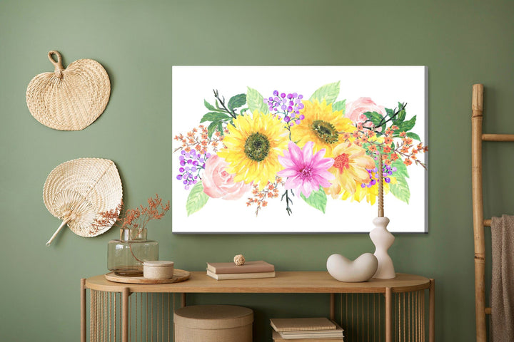 Kanva - Ziedu kompozīcija, it kā gleznota ar akvareļkrāsām, N-1688 X-ART